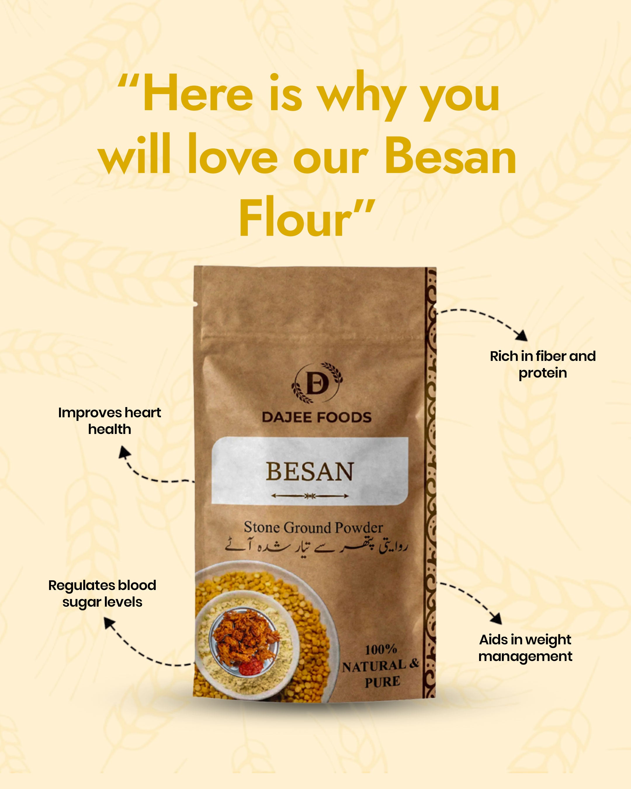 Gram Flour/ Besan (بیسن) | 100% Natural, Stone-Ground & Gluten-Free