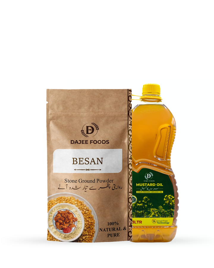 Mustard Oil (3 L) + Premium Gram Flour (1 kg Besan)