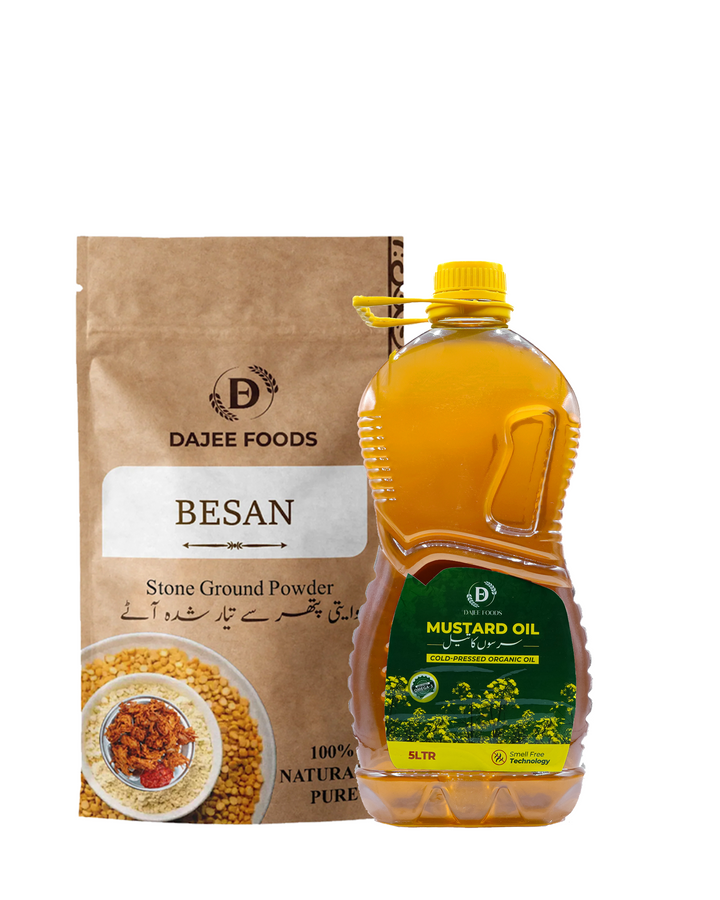Mustard Oil (5 L) + Premium Gram Flour (Besan 1 kg)