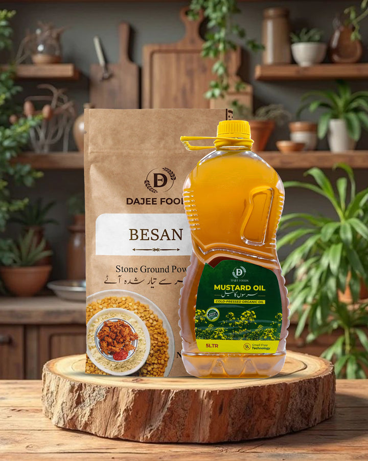 Mustard Oil (5 L) + Premium Gram Flour (Besan 1 kg)