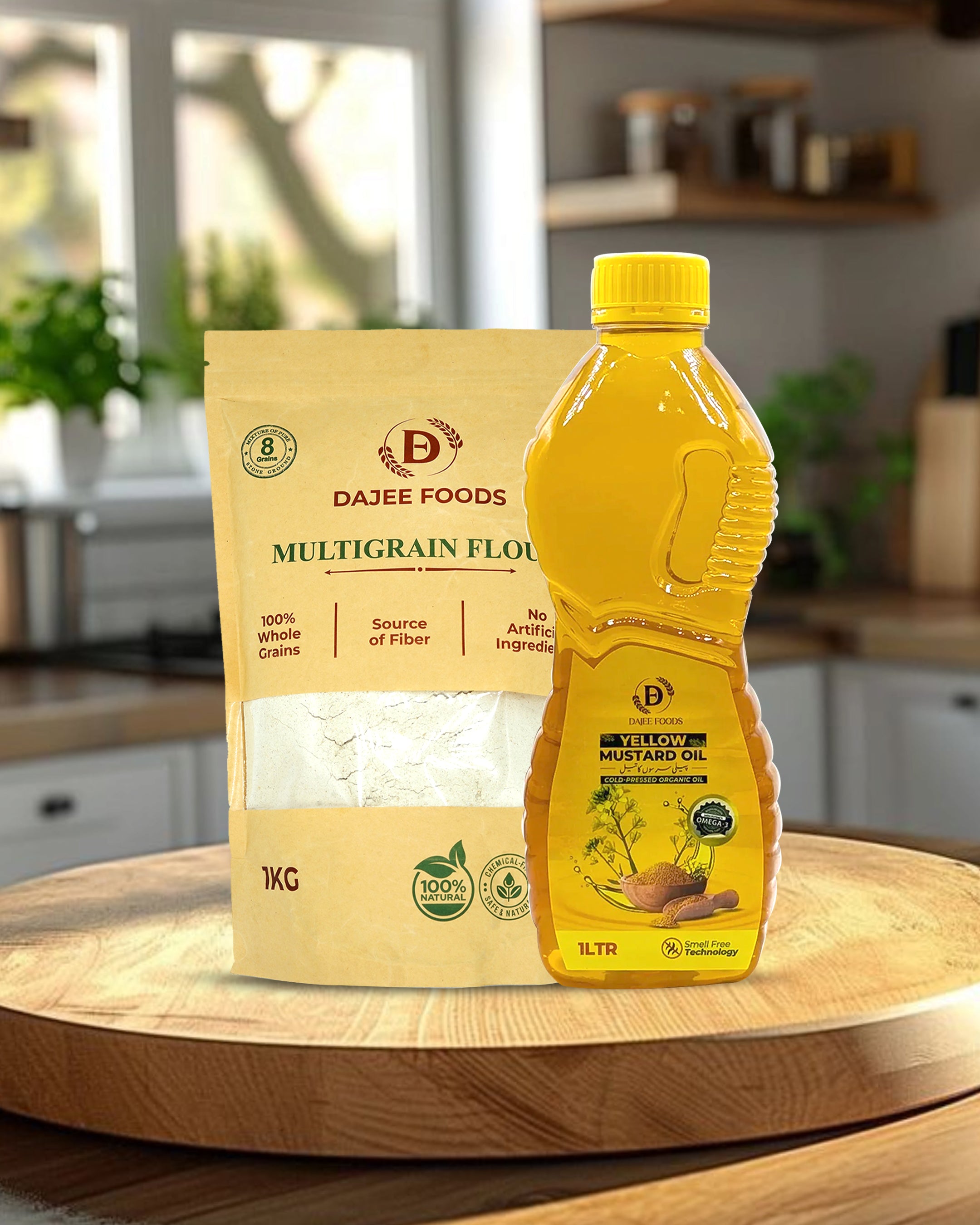 Yellow Mustard Oil (1 L) + Multigrain Flour (1 kg)