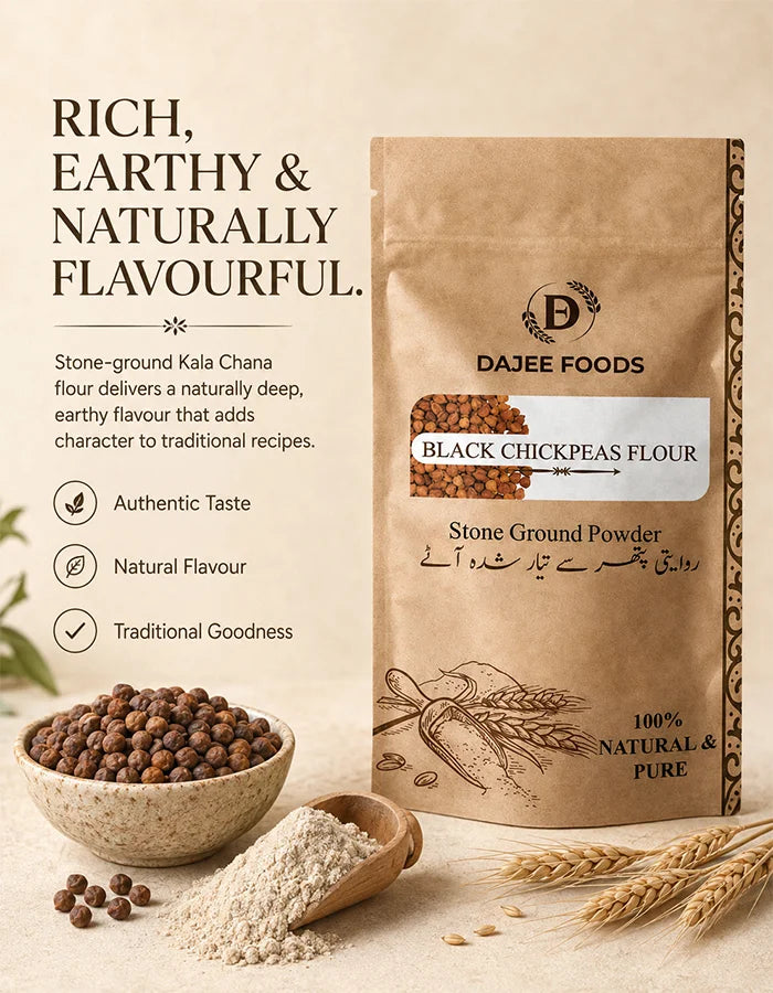 Black Chickpeas Flour (کالے چنے) | 100% Natural, Stone-Ground & Gluten-Free