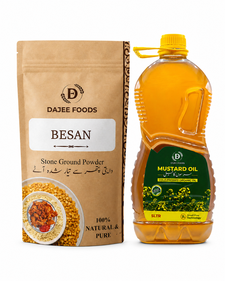 Mustard Oil (5 L) + Premium Gram Flour (Besan 1 kg)