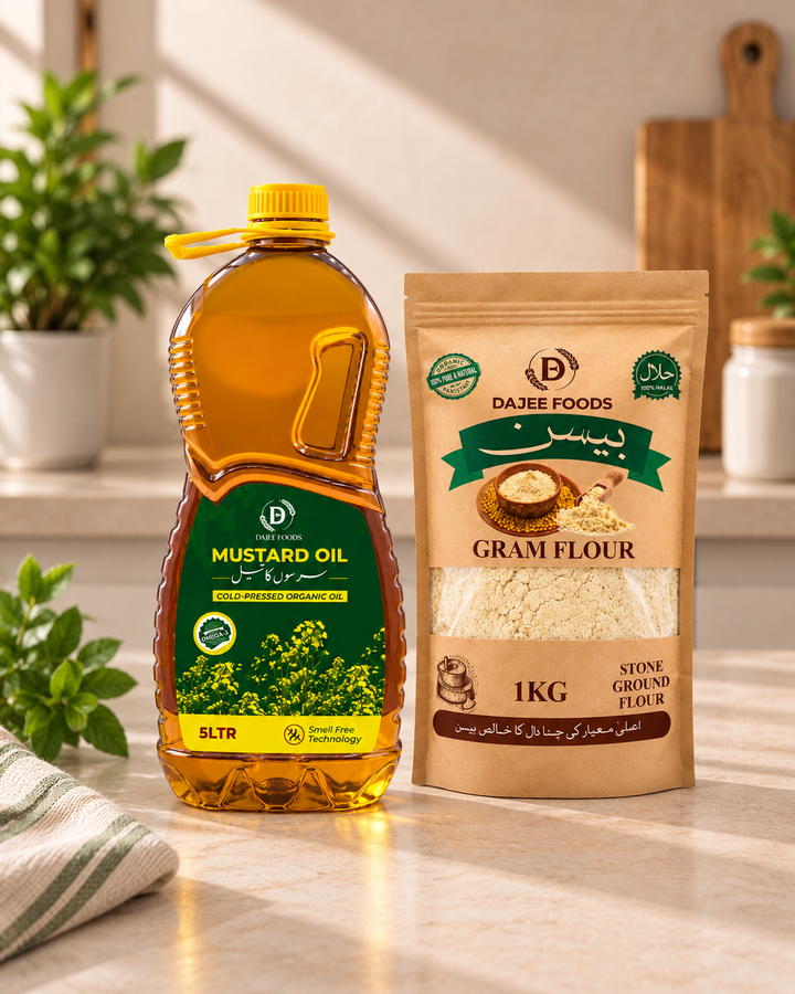 Mustard Oil (5 L) + Premium Gram Flour (Besan 1 kg)