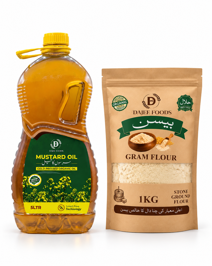 Mustard Oil (5 L) + Premium Gram Flour (Besan 1 kg)