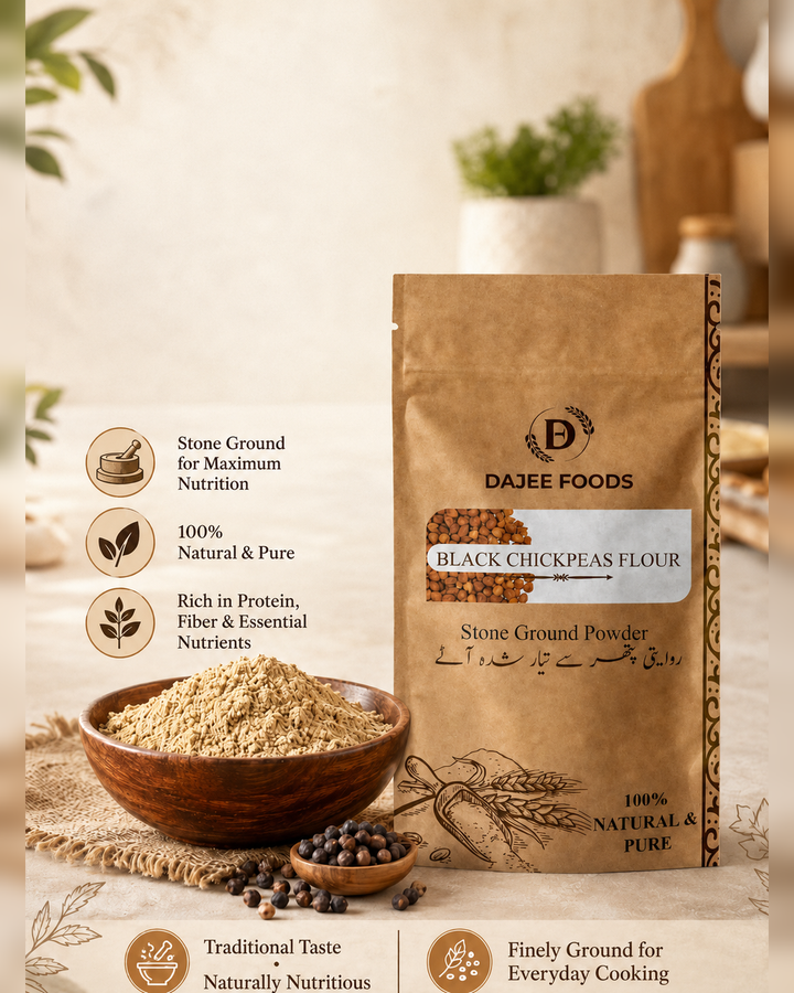 Black Chickpeas Flour (کالے چنے) | 100% Natural, Stone-Ground & Gluten-Free