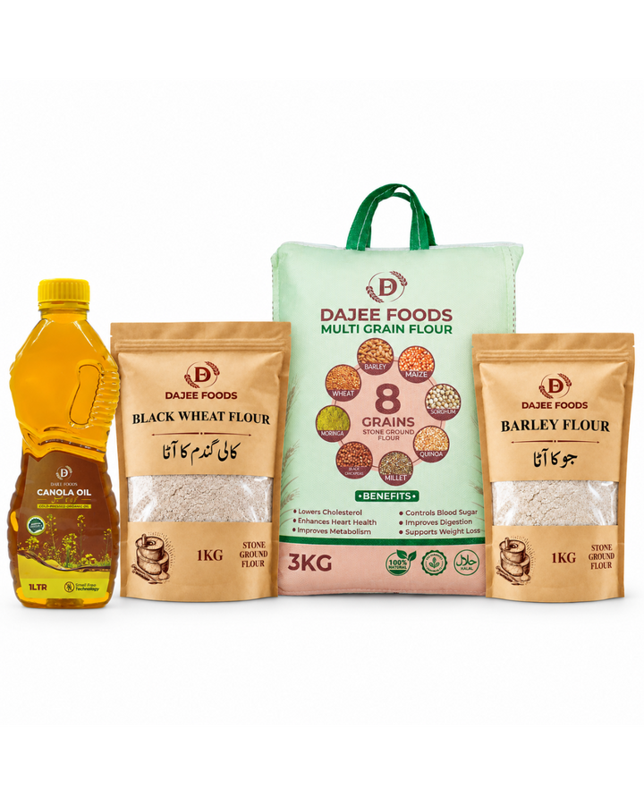 Dajee Balanced Living Bundle - Canola Oil, Black Wheat Flour, Multigrain Flour, Barley Flour